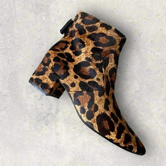 KARL LAGERFELD Women's Brown Maude Leopard Haircalf Bootie size 8.5 - Picture 4 of 8